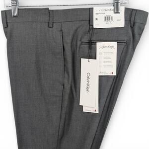 Calvin Klein Men's Slim-Fit X Performance Stretch Dress Pants Grey 38 x 30